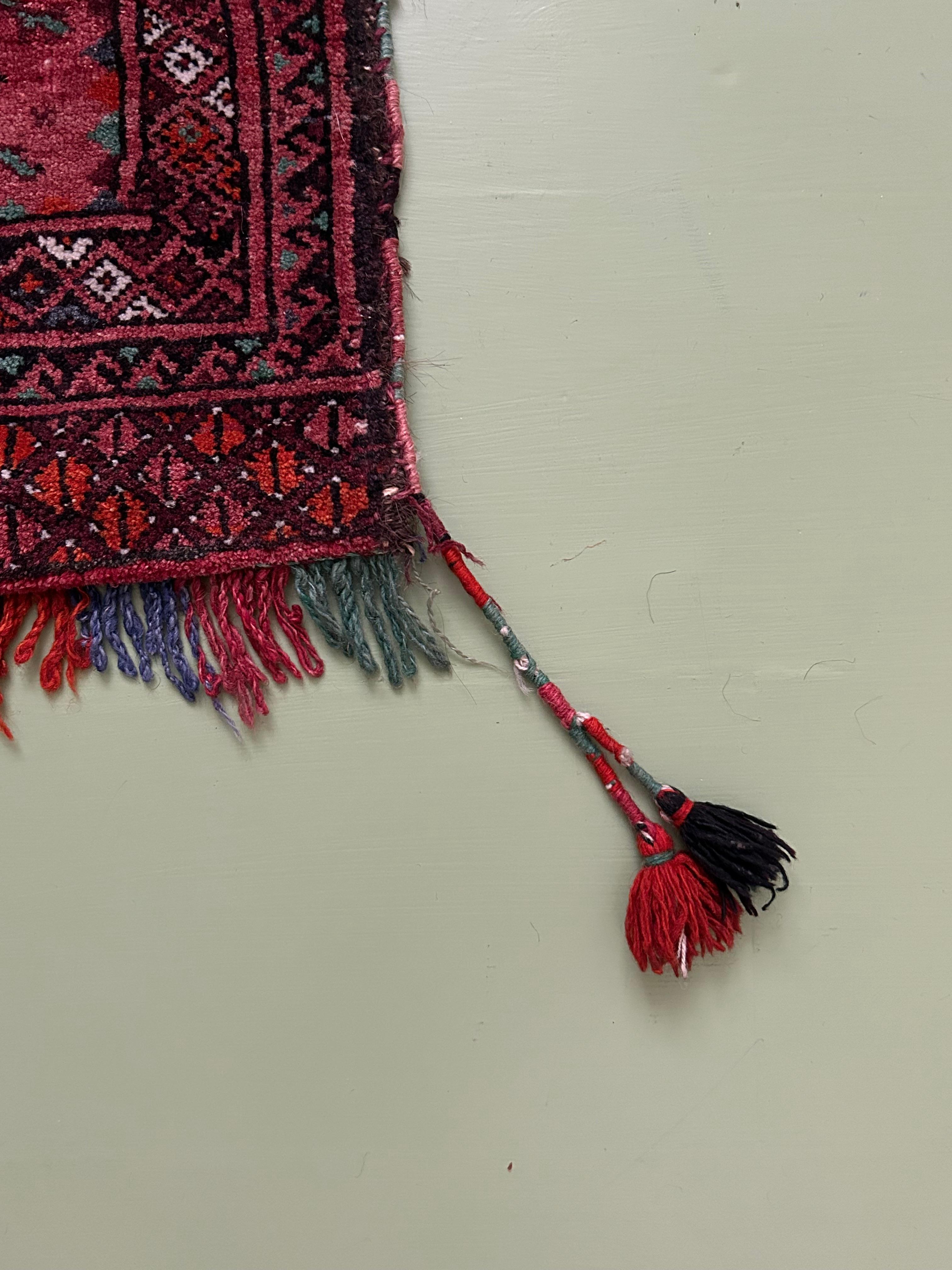 Vintage Decorative Red Turkem Baluch Saddle Bag, West Asia, 20th Century 4