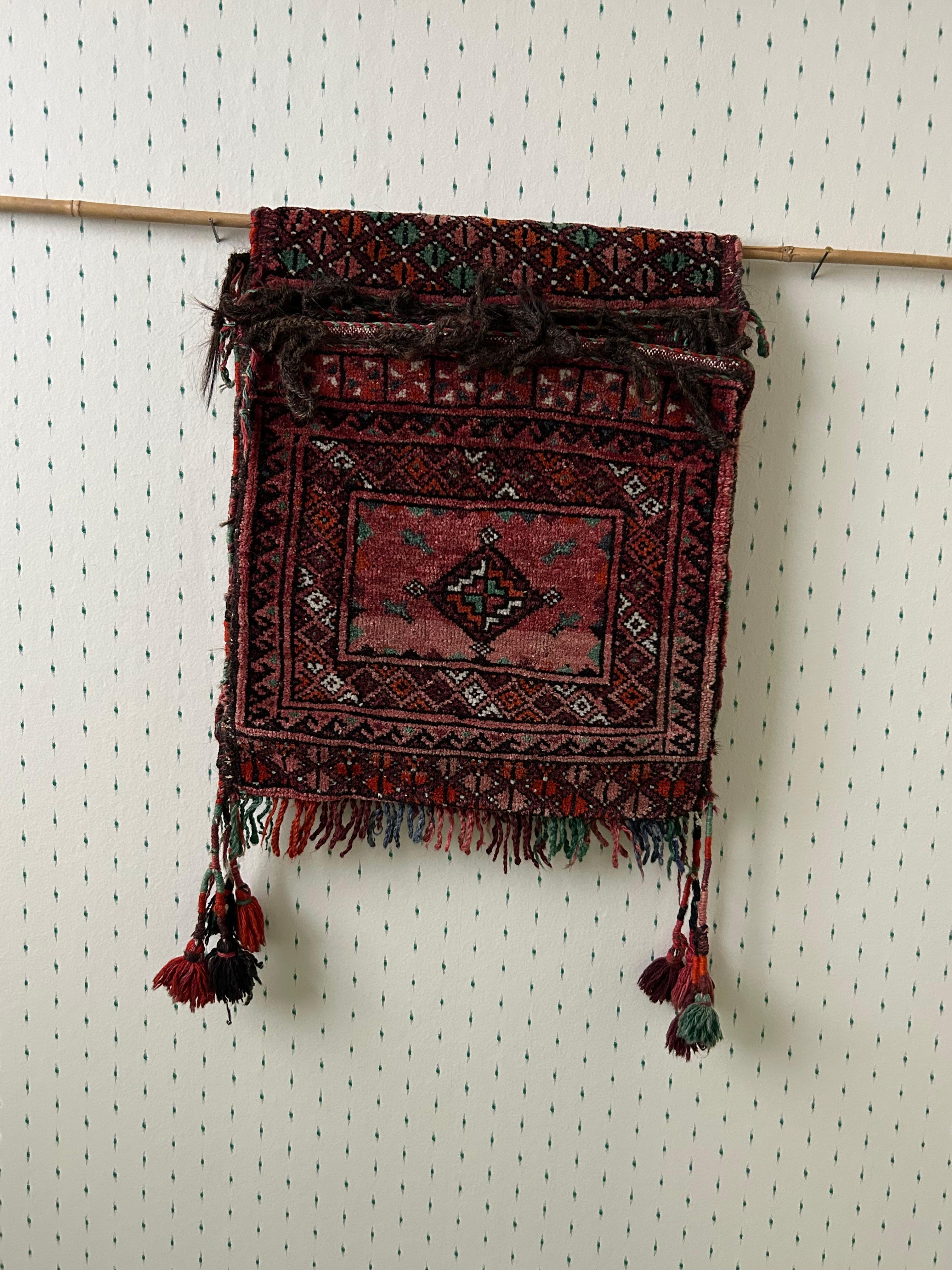Unknown Vintage Decorative Red Turkem Baluch Saddle Bag, West Asia, 20th Century