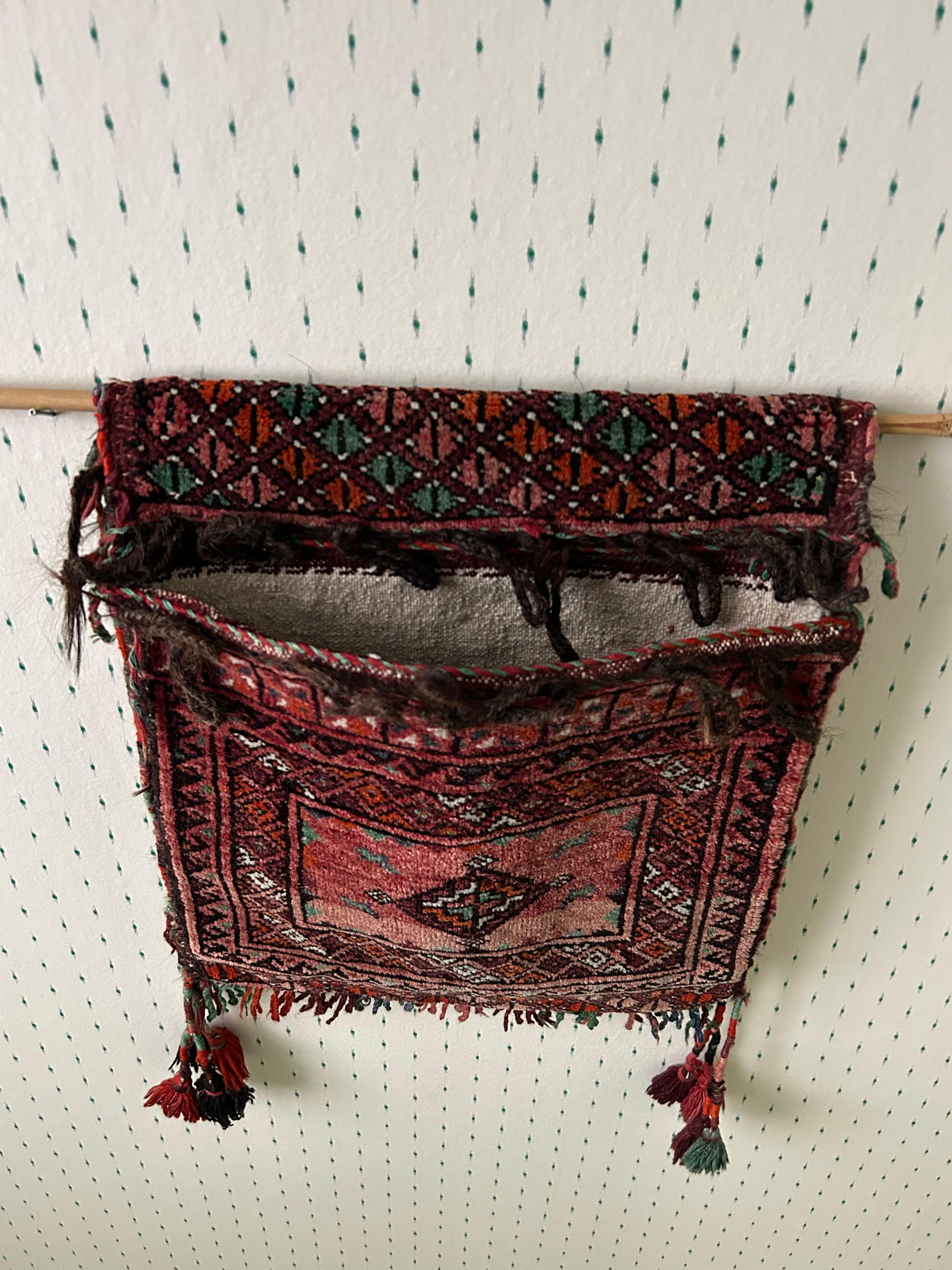 Vintage Decorative Red Turkem Baluch Saddle Bag, West Asia, 20th Century 1