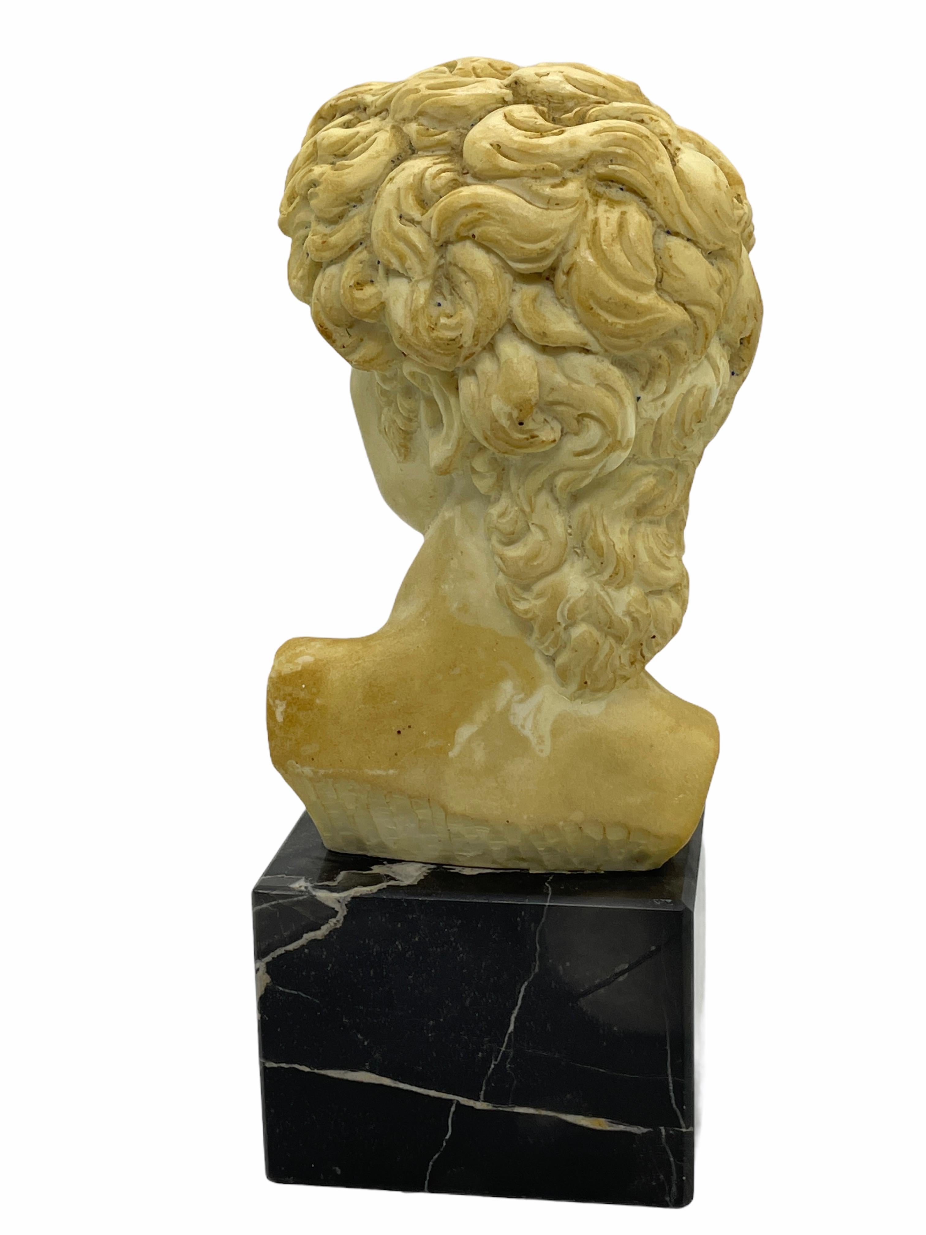 Mid-Century Modern Vintage Decorative Roman or Greek Bust Statue on Marble Base, 1960s