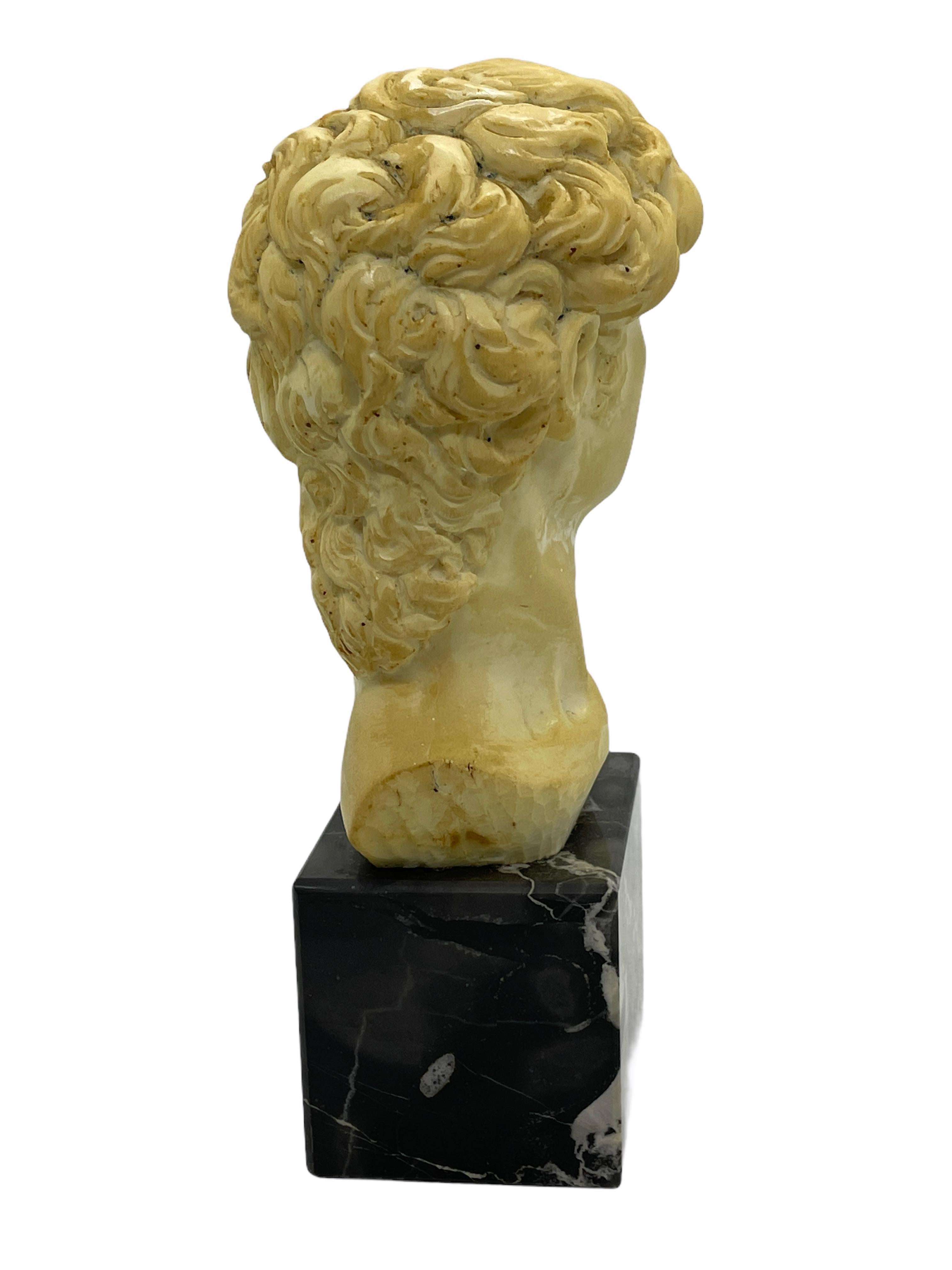 German Vintage Decorative Roman or Greek Bust Statue on Marble Base, 1960s