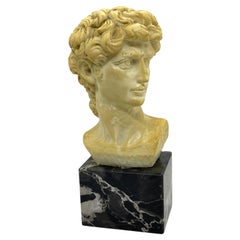 Vintage Decorative Roman or Greek Bust Statue on Marble Base, 1960s