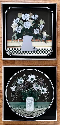 Vintage Decorative Shadow Box Art by Virgil Thrasher for Lucid Lines, 1972
