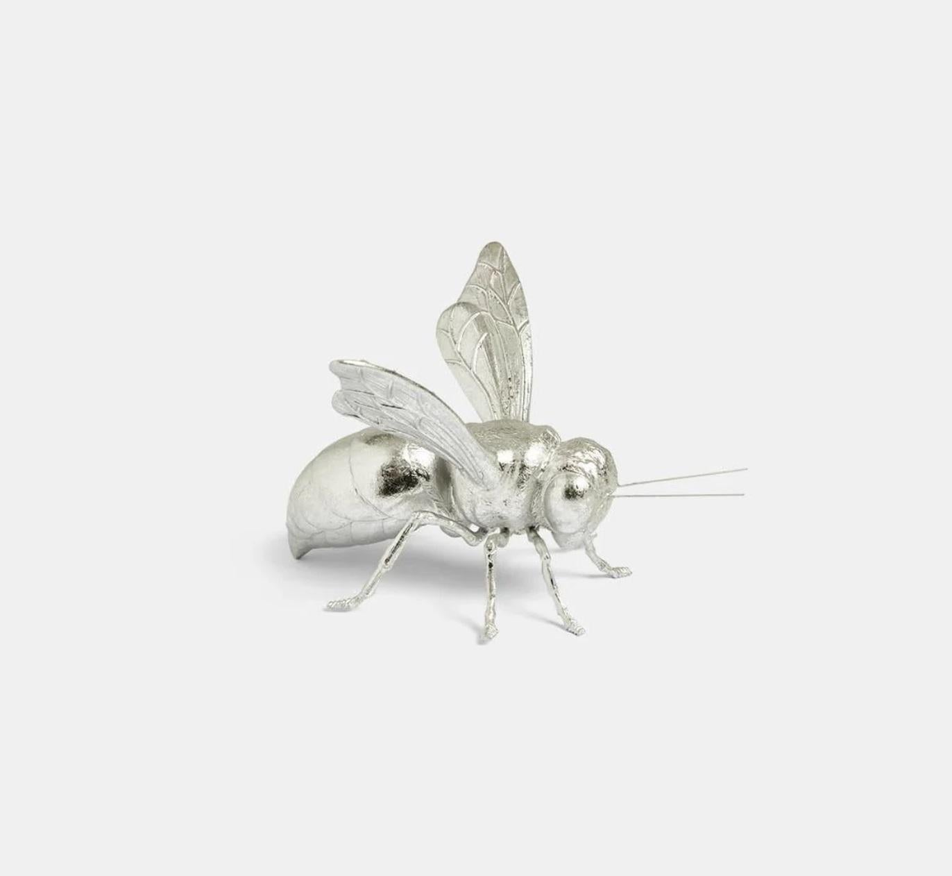 British Vintage Decorative Silver Bee Ornament Bumble Bee Sculpture LUXURY ORNAMENT Bee For Sale