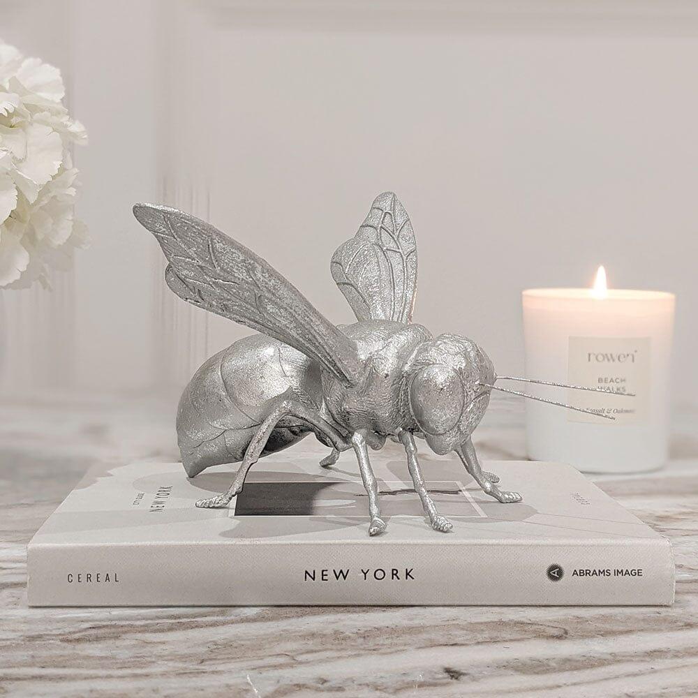 Bronzed Vintage Decorative Silver Bee Ornament Bumble Bee Sculpture LUXURY ORNAMENT Bee For Sale