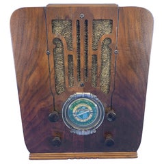 Vintage Decorative Silvertone Tabletop Radio with Plexiglass Back, Circa 1910