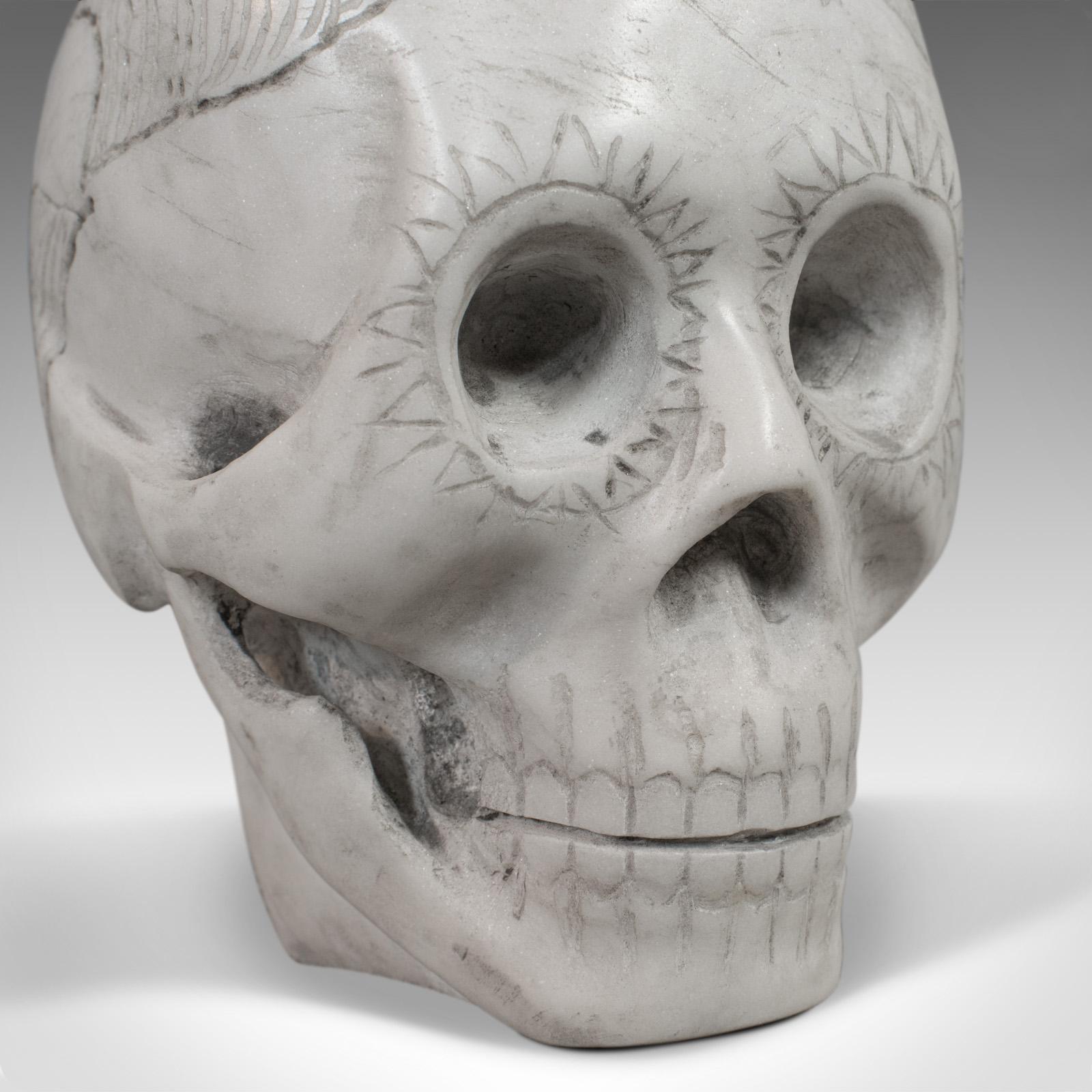 Vintage Decorative Skull Ornament, English, Marble, Showpiece, Dominic Hurley For Sale 3
