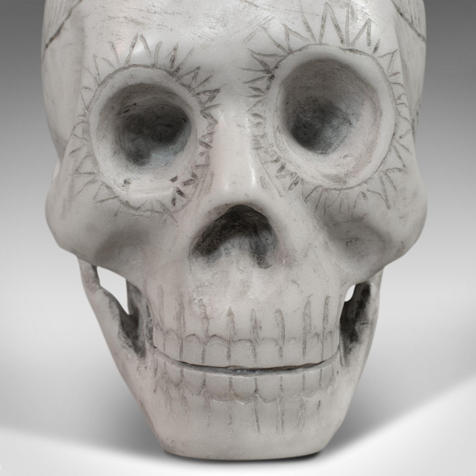 Vintage Decorative Skull Ornament, English, Marble, Showpiece, Dominic Hurley For Sale 4