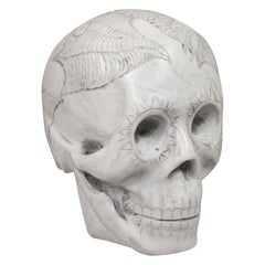 Vintage Decorative Skull Ornament:: Anglais:: Marble:: Showpiece:: Dominic Hurley