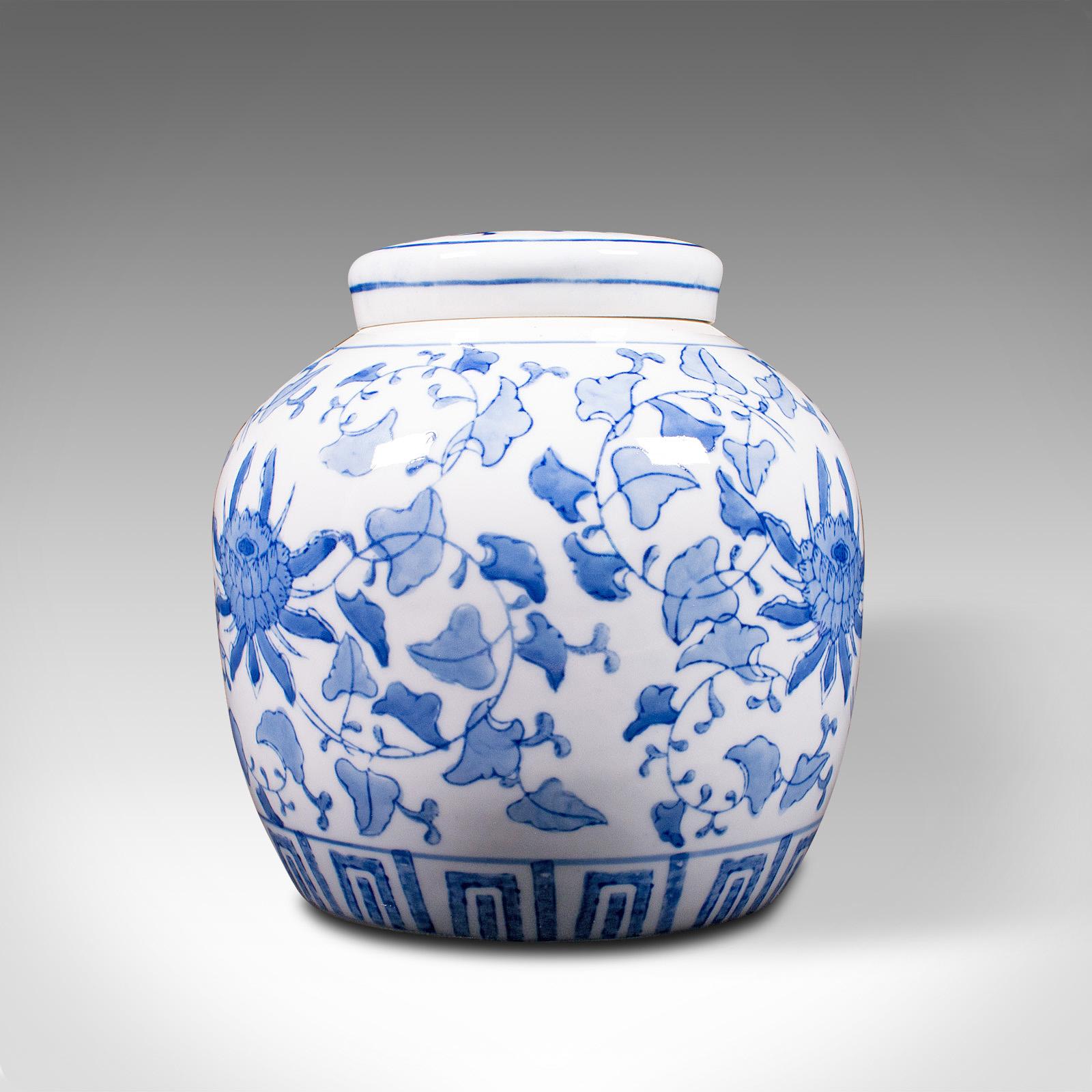 20th Century Vintage Decorative Spice Jar, Oriental, Ceramic, Ginger, Tea Caddy, Circa 1940