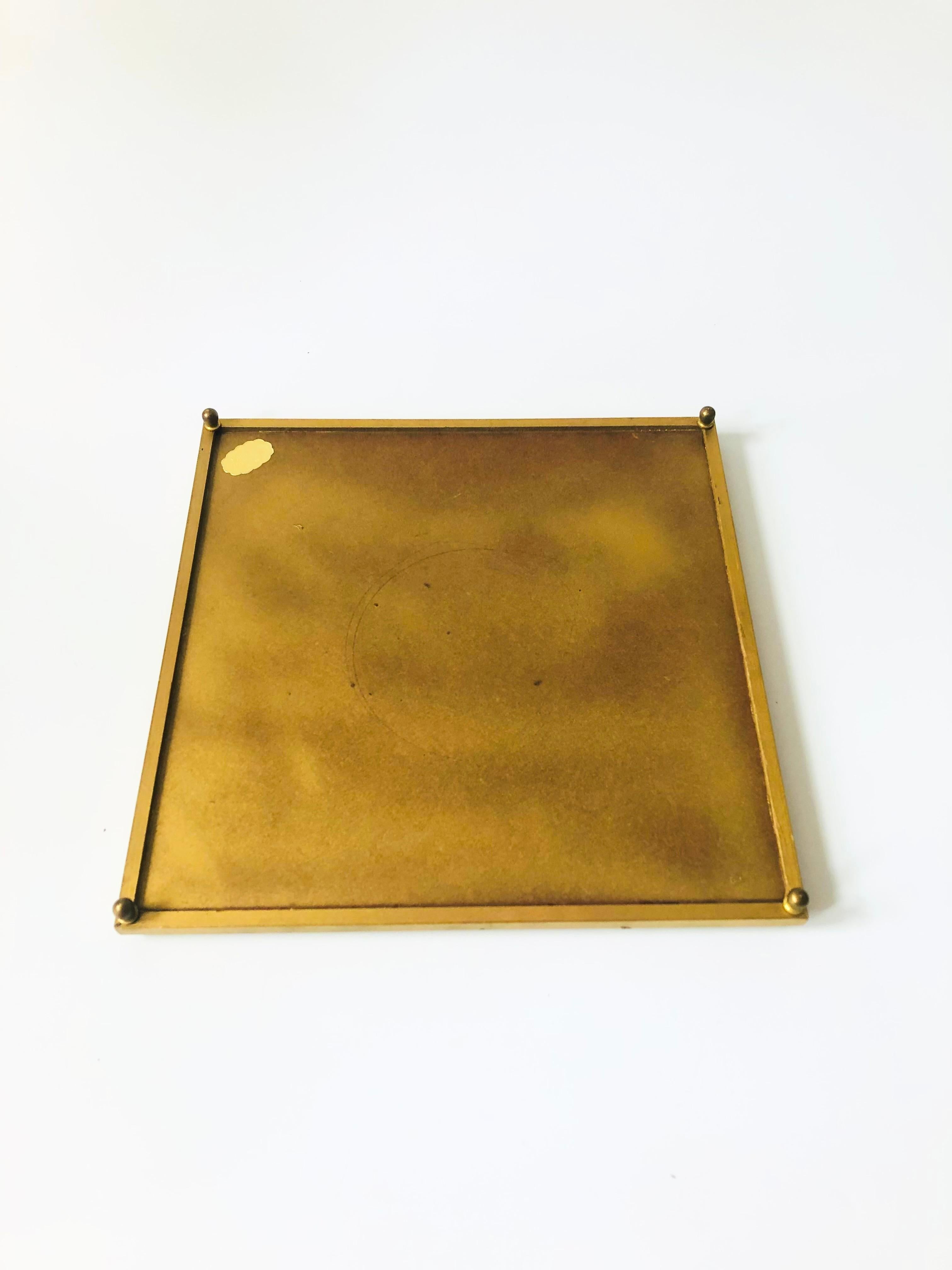 20th Century Vintage Decorative Square Mirror Tray