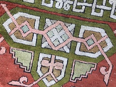 Bobyrug’s Vintage Decorative Square Turkish Ushak Rug