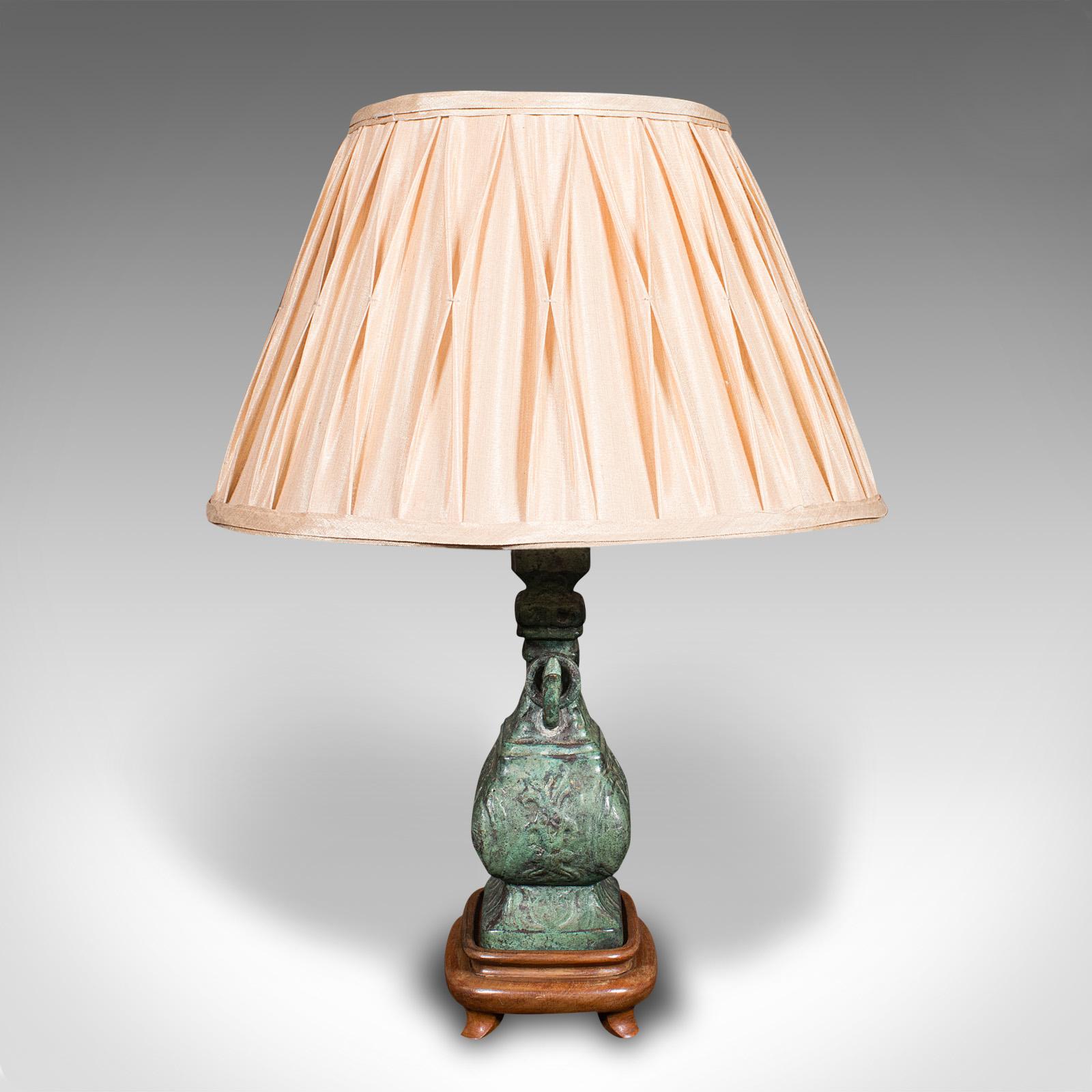 Vintage Decorative Table Lamp, Chinese, Bronze, Accent Light, Mid Century, 1960 2