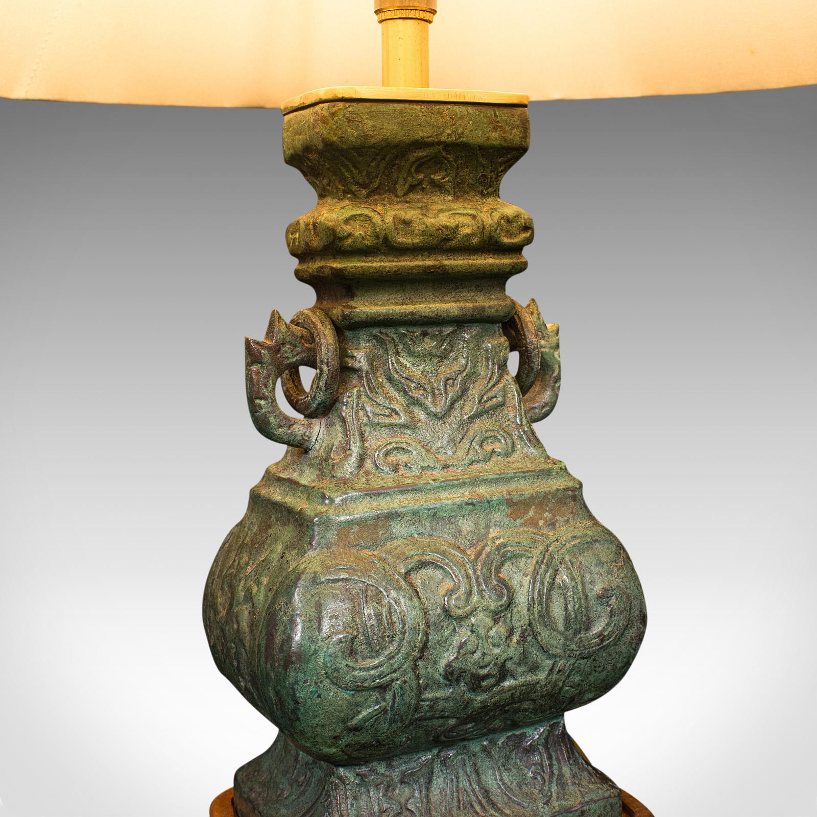 Vintage Decorative Table Lamp, Chinese, Bronze, Accent Light, Mid Century, 1960 3