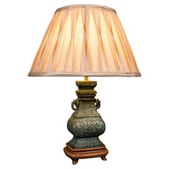 Vintage Decorative Table Lamp, Chinese, Bronze, Accent Light, Mid Century, 1960