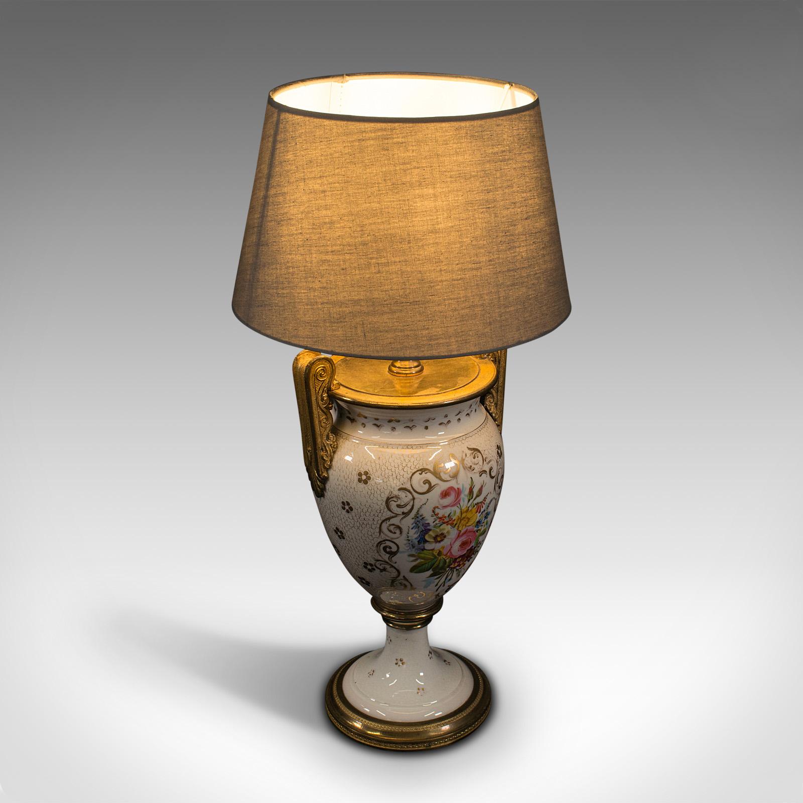 20th Century Vintage Decorative Table Lamp, French, Ceramic Urn, Ornamental Light, Circa 1970 For Sale