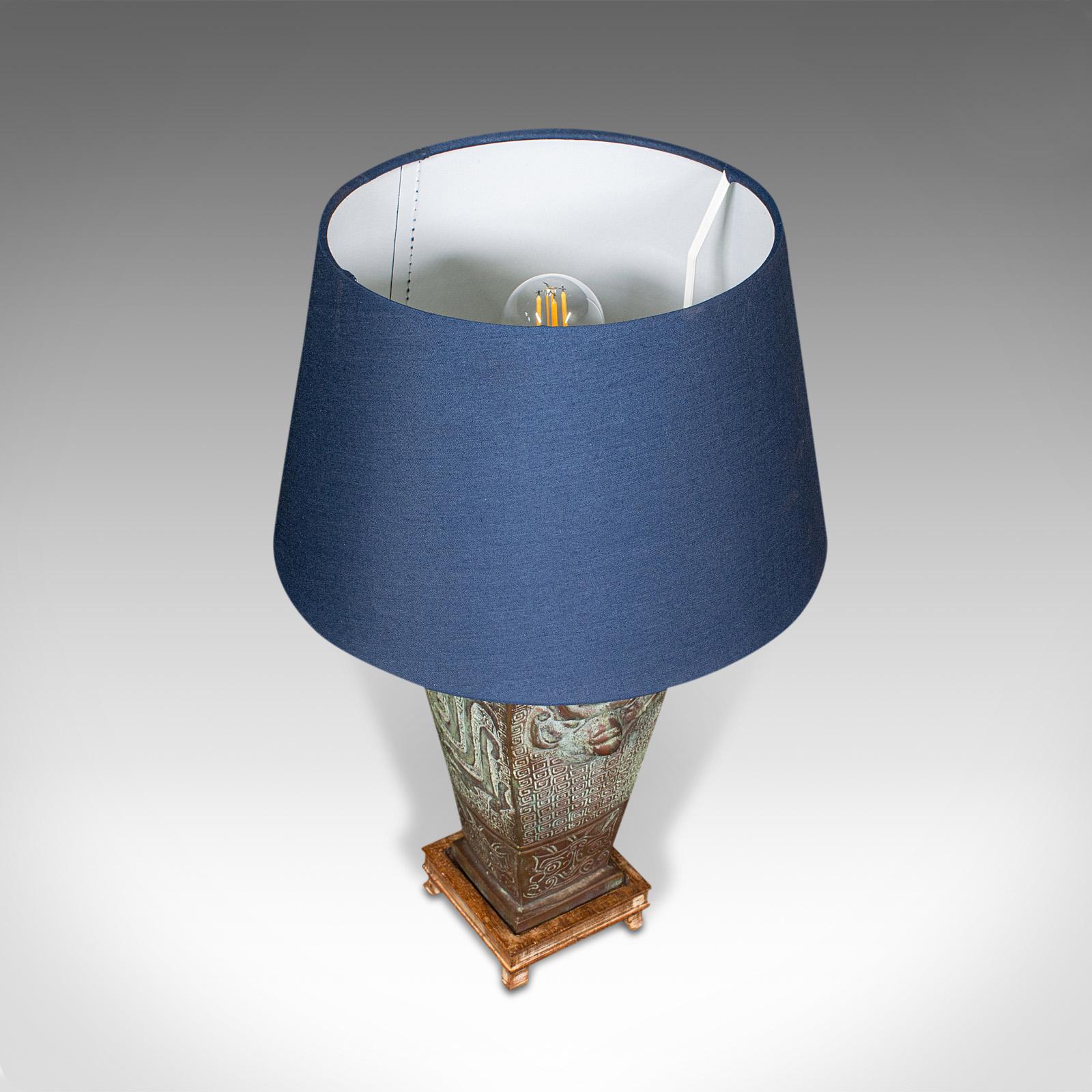 Vintage Decorative Table Lamp, Oriental, Bronze, Ornamental Light, Circa 1970 In Good Condition For Sale In Hele, Devon, GB
