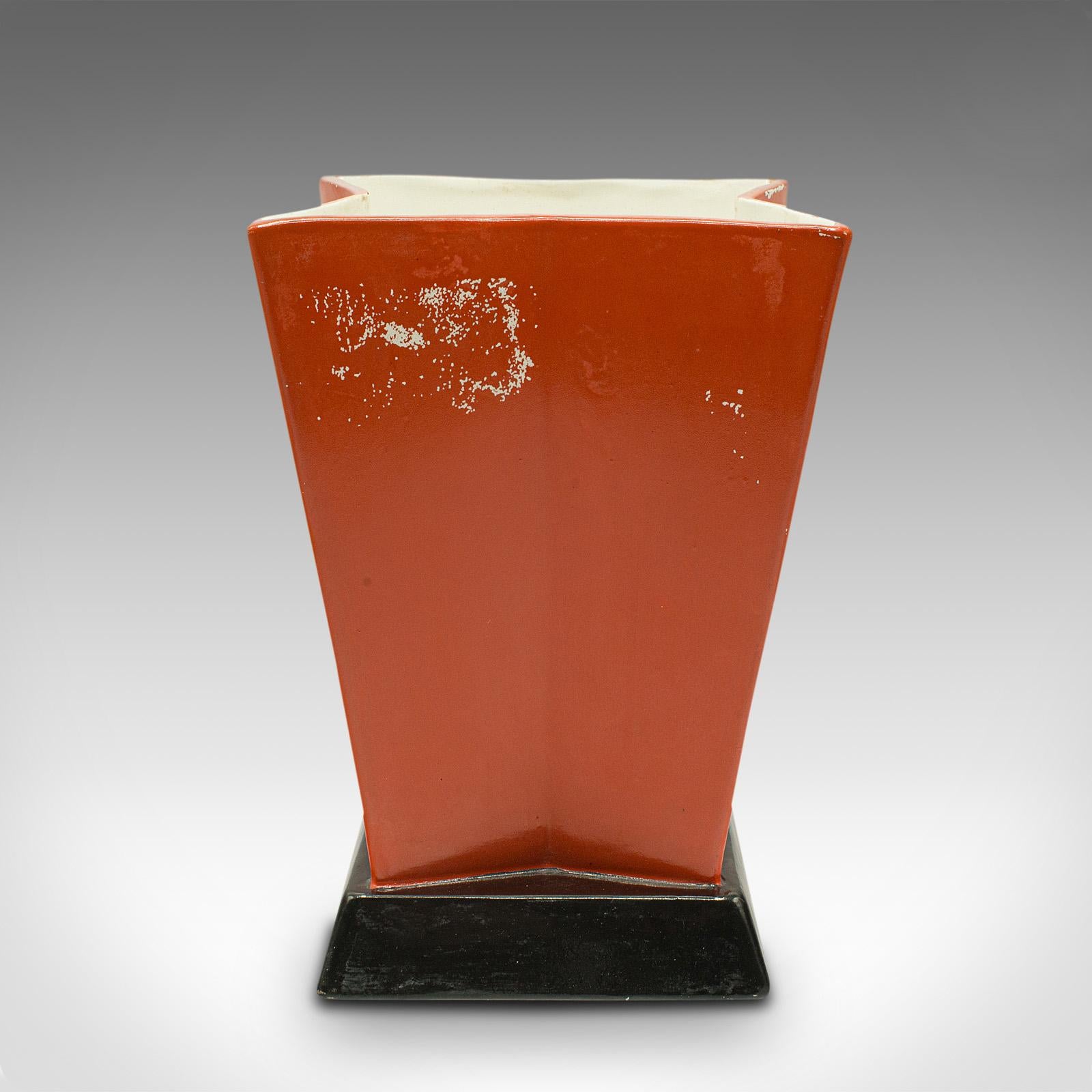 Vintage Decorative Vase, Belgian, Ceramic, Star Shape, Art Deco, Imperiale Nimy In Good Condition For Sale In Hele, Devon, GB