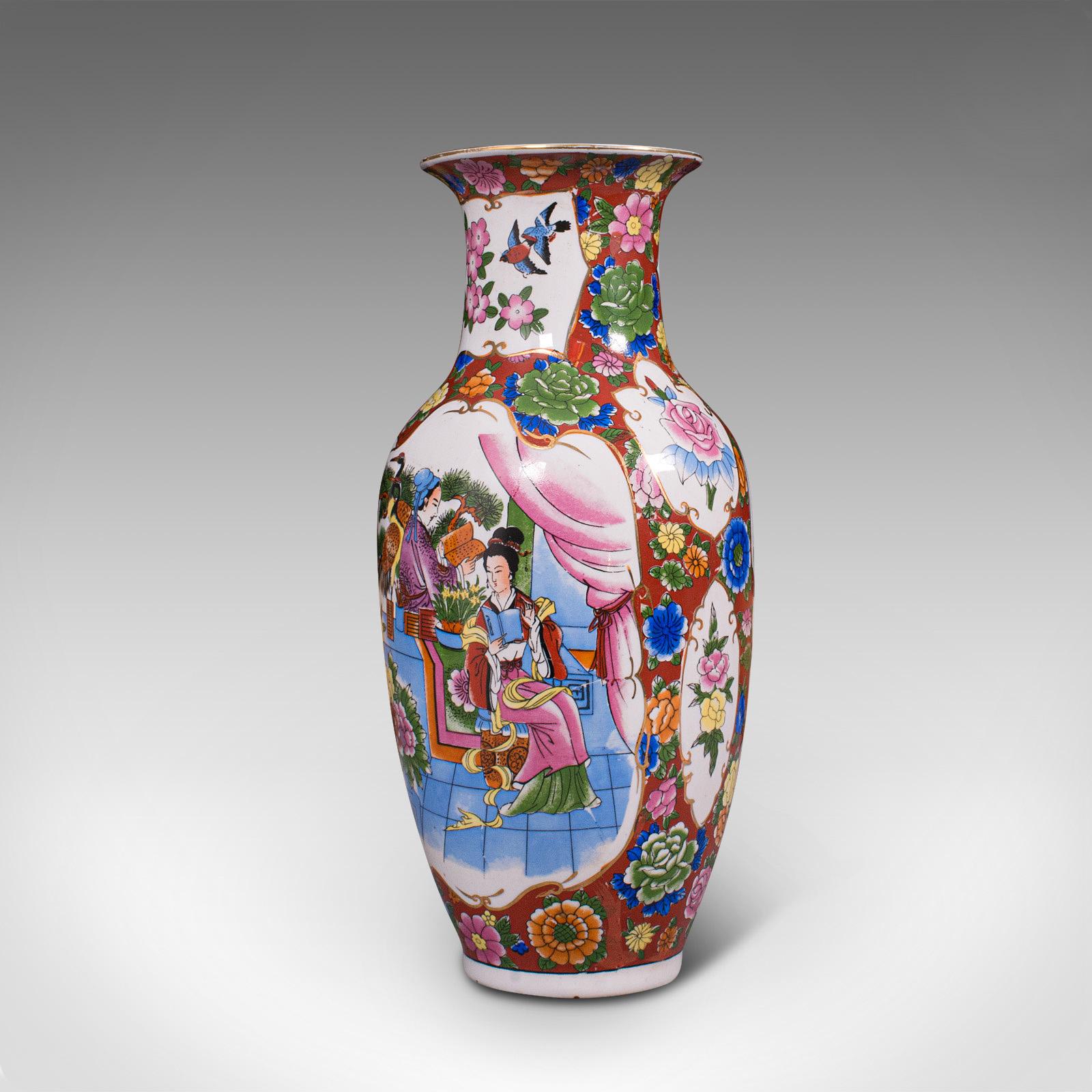 Vintage Decorative Vase, Chinese, Ceramic, Baluster, Flower, Art Deco, C.1940 In Good Condition For Sale In Hele, Devon, GB