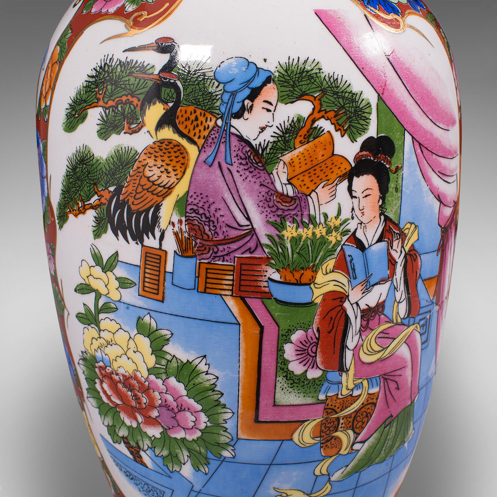 Vintage Decorative Vase, Chinese, Ceramic, Baluster, Flower, Art Deco, C.1940 For Sale 5