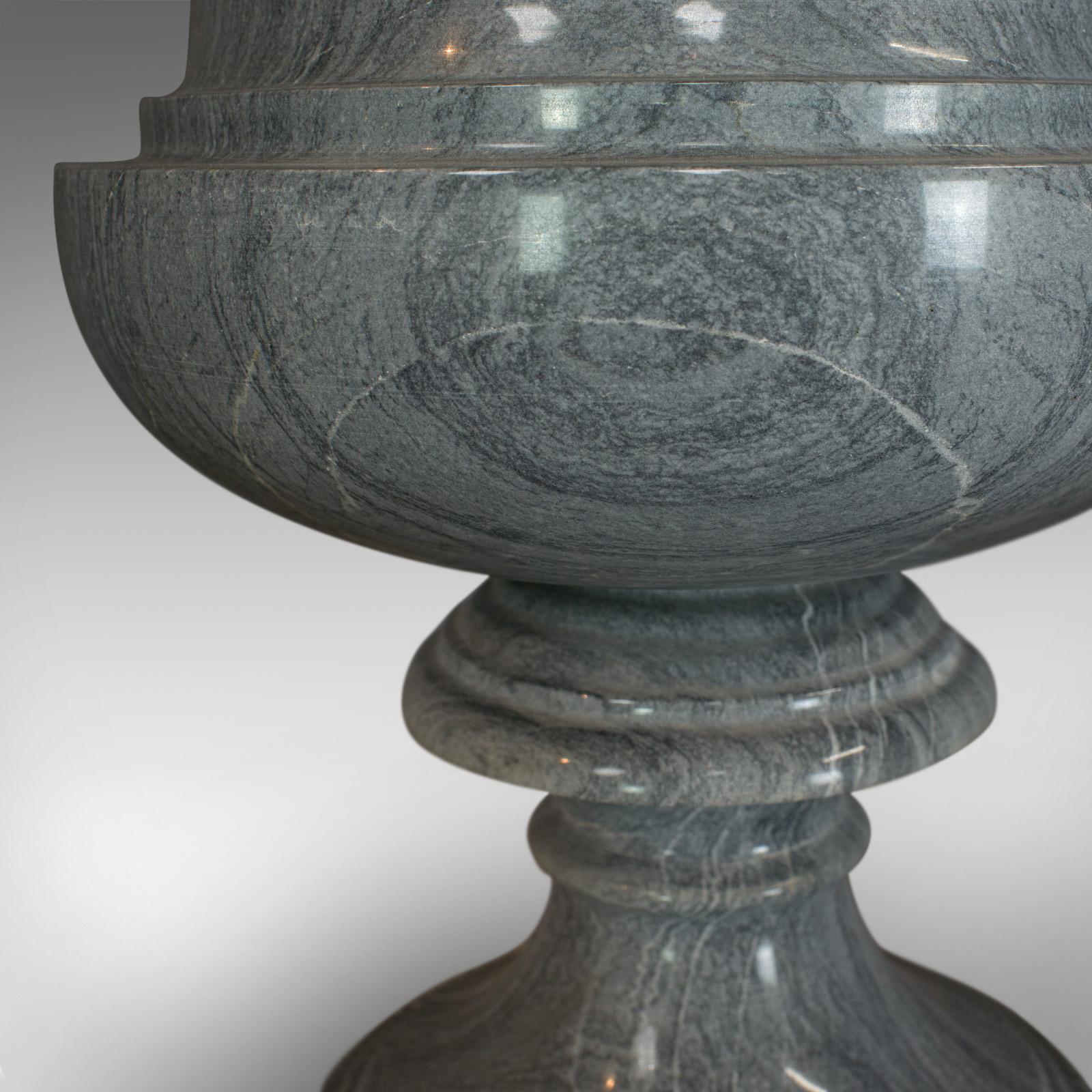 Vintage Decorative Vase, English, Platinum Striata Marble, Baluster Urn For Sale 5