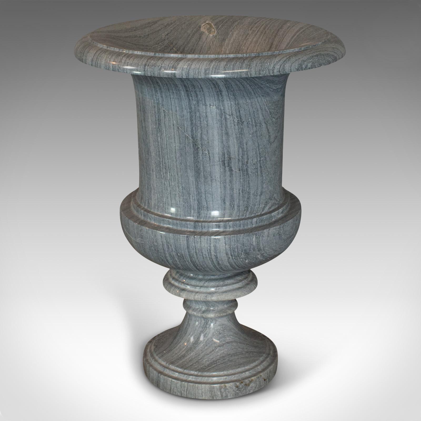 Classical Greek Vintage Decorative Vase, English, Platinum Striata Marble, Baluster Urn For Sale