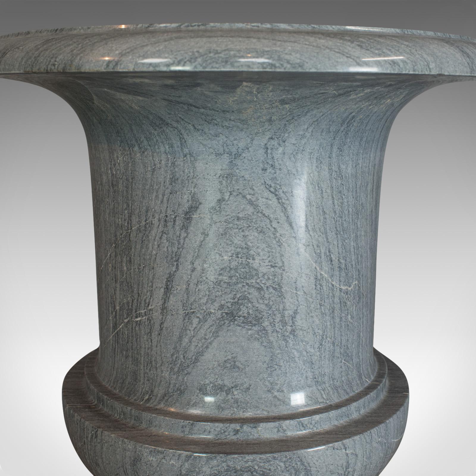 Vintage Decorative Vase, English, Platinum Striata Marble, Baluster Urn For Sale 4