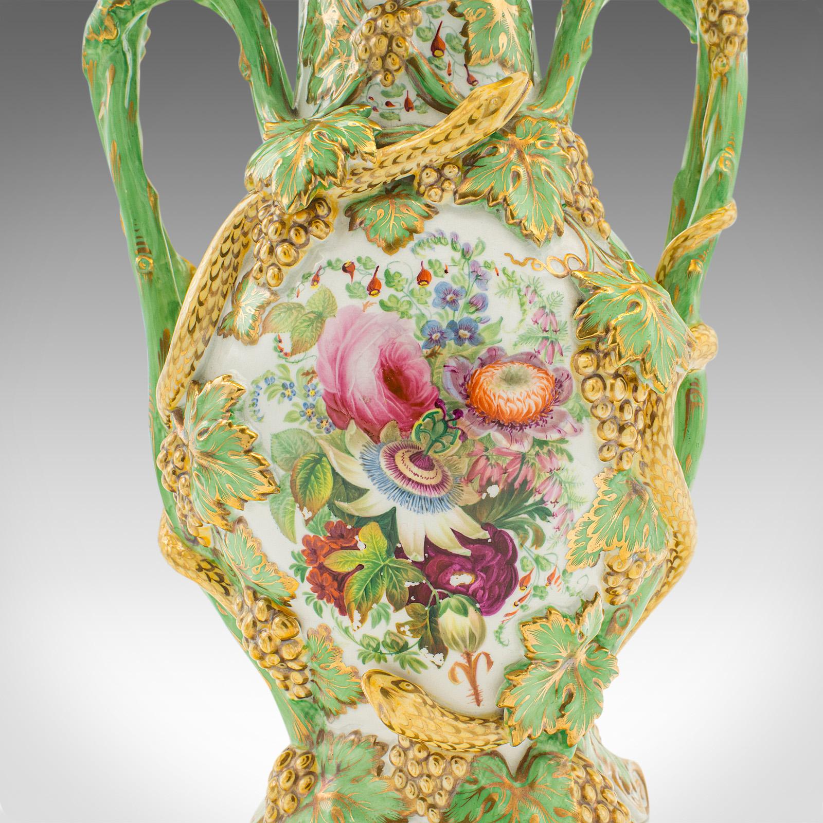 Vase décoratif vintage allemand, céramique, urne à balustre, Art déco, milieu du siècle dernier en vente 4