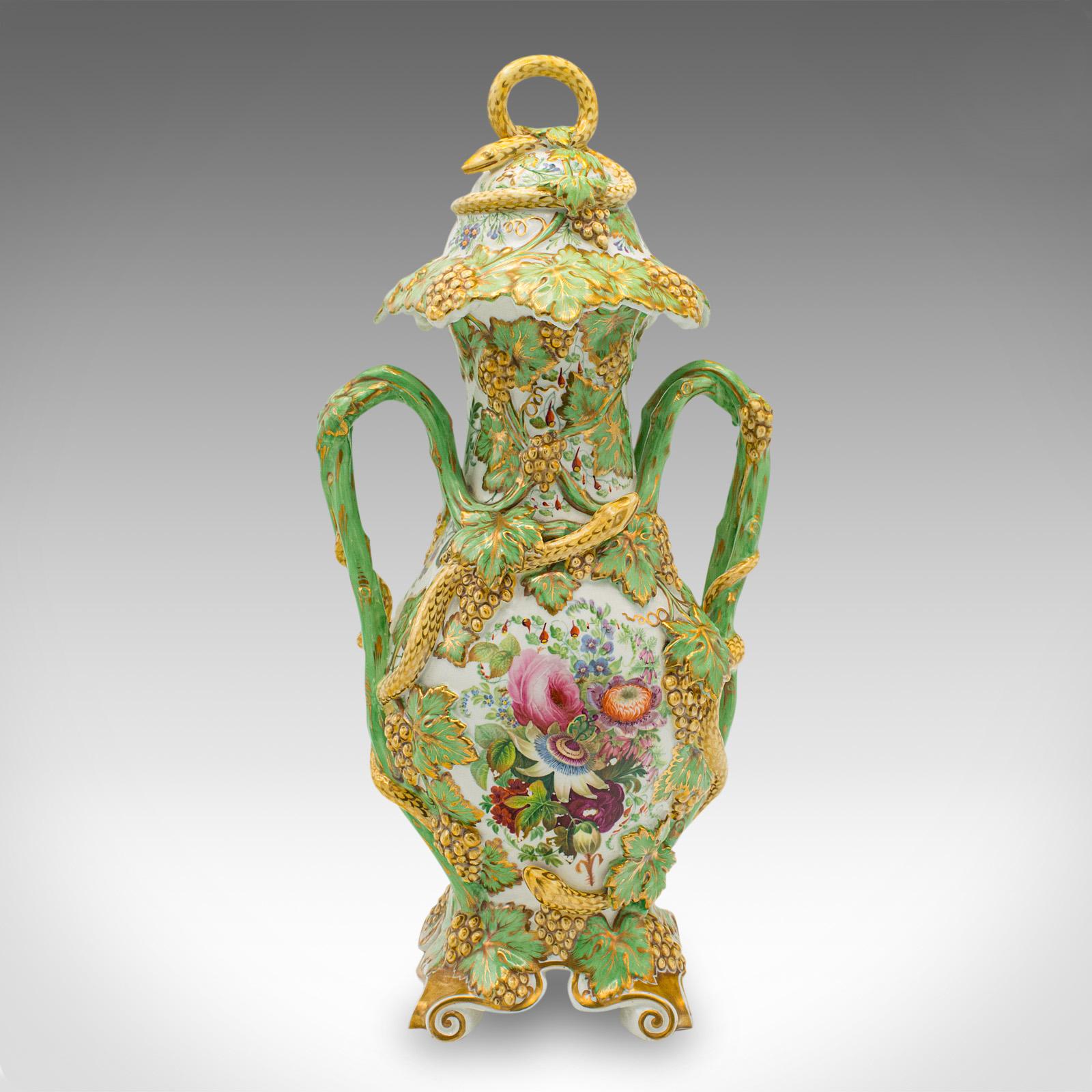 Allemand Vase décoratif vintage allemand, céramique, urne à balustre, Art déco, milieu du siècle dernier en vente