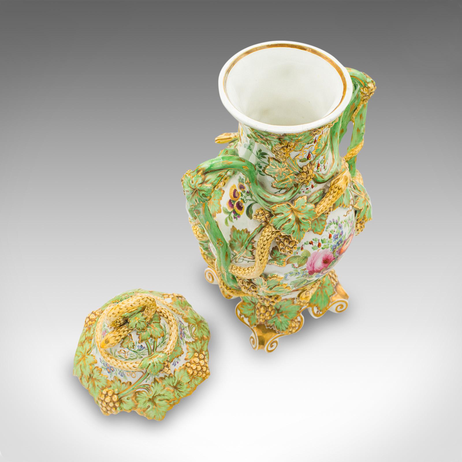 Vase décoratif vintage allemand, céramique, urne à balustre, Art déco, milieu du siècle dernier en vente 1