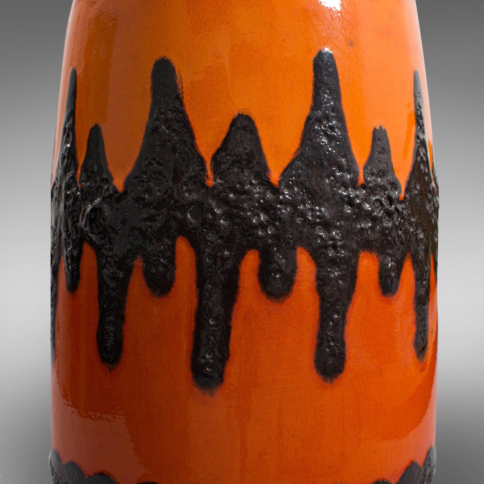 Vintage Decorative Vase, German, Ceramic, Lava Pattern, Flower, Stick Stand For Sale 4