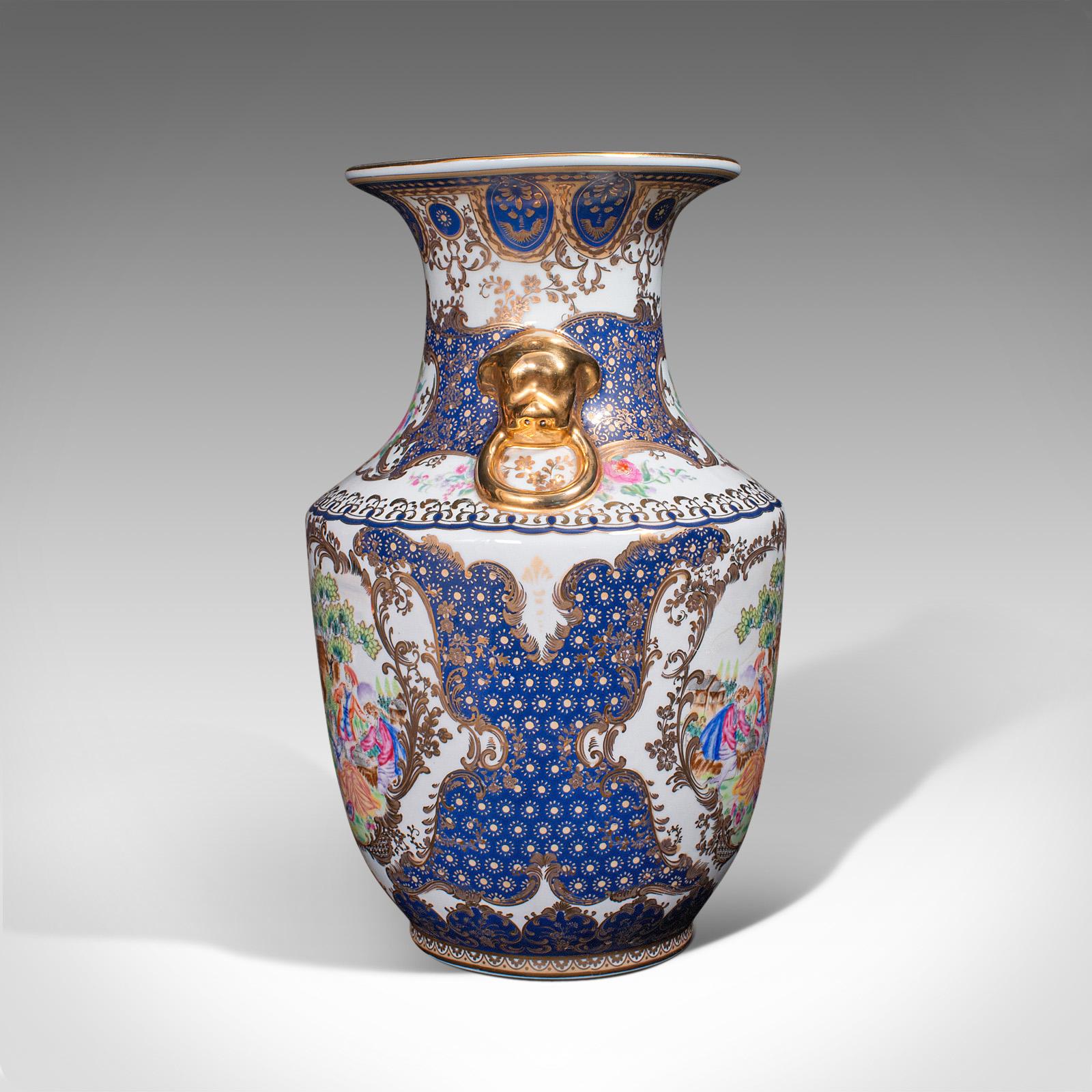 20th Century Vintage Decorative Vase, Italian, Ceramic, Baluster, Baroque Revival, Art Deco For Sale