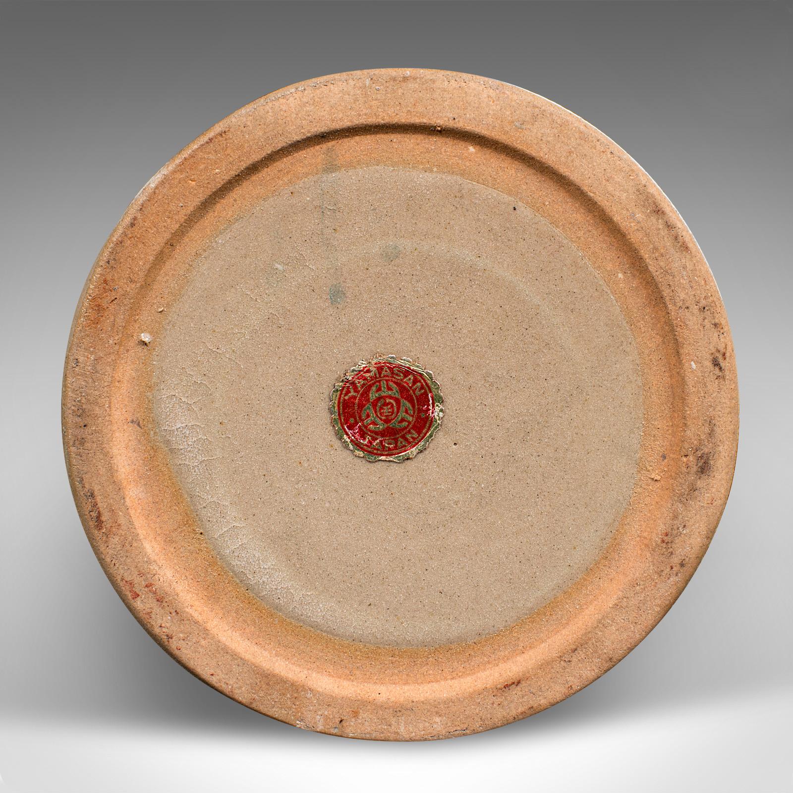 Vaso decorativo d'epoca, giapponese, in ceramica, motivo di bambù, manico di fiori, C.C. 1980 in vendita 3