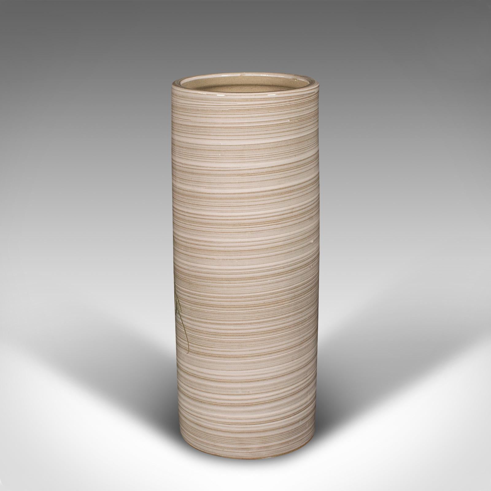 Giapponese Vaso decorativo d'epoca, giapponese, in ceramica, motivo di bambù, manico di fiori, C.C. 1980 in vendita