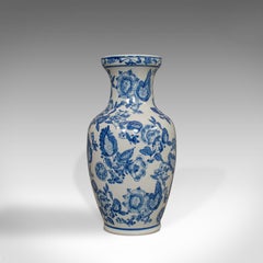 Vintage Decorative Vase, Oriental, Ceramic, Baluster, Urn, Chinese, Floral