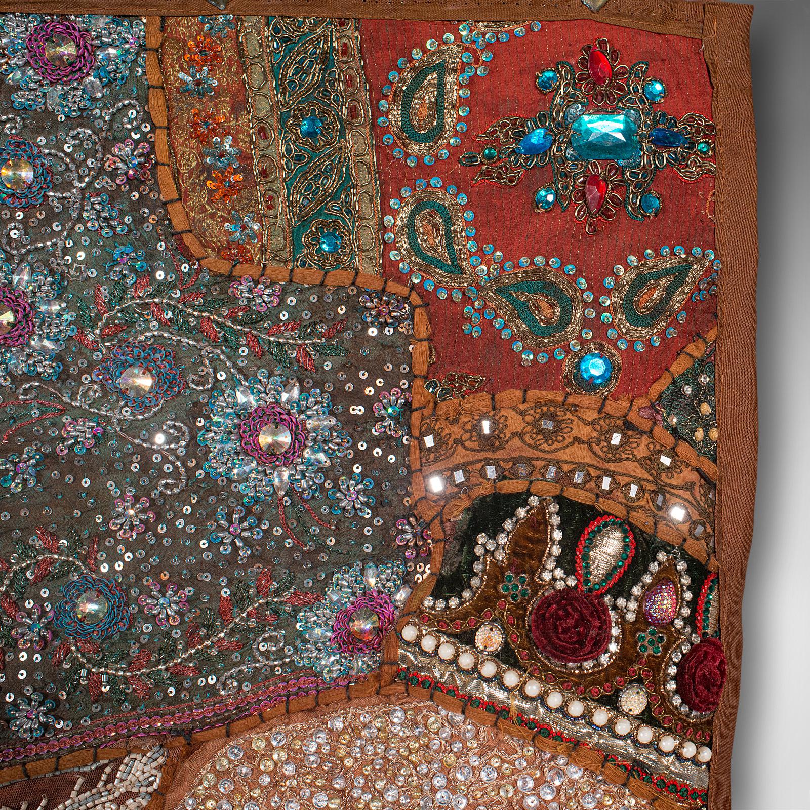 Vintage Decorative Wall Panel, Middle Eastern, Textile Frieze, Sequins, C.1980 For Sale 6