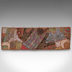 Vintage Decorative Wall Panel, Middle Eastern, Textile Frieze, Sequins, C.1980