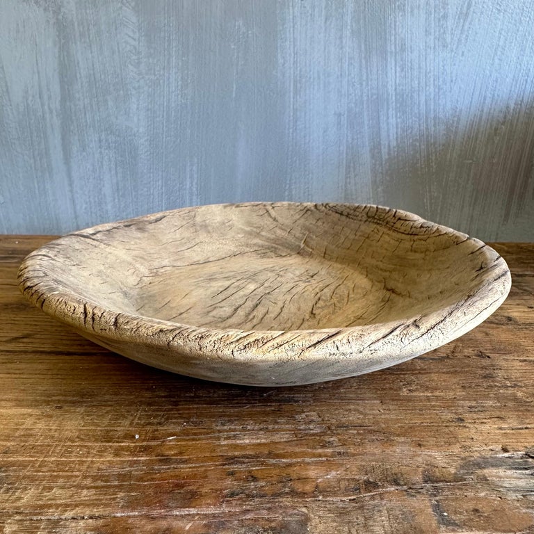 Vintage Decorative Wood Bowl For Sale at 1stDibs