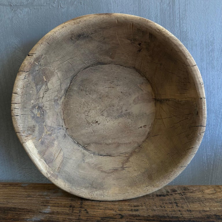 Vintage Decorative Wood Bowl For Sale at 1stDibs