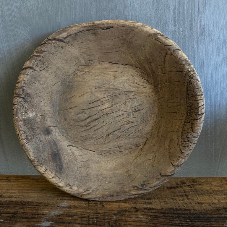 Vintage Decorative Wood Bowl For Sale at 1stDibs