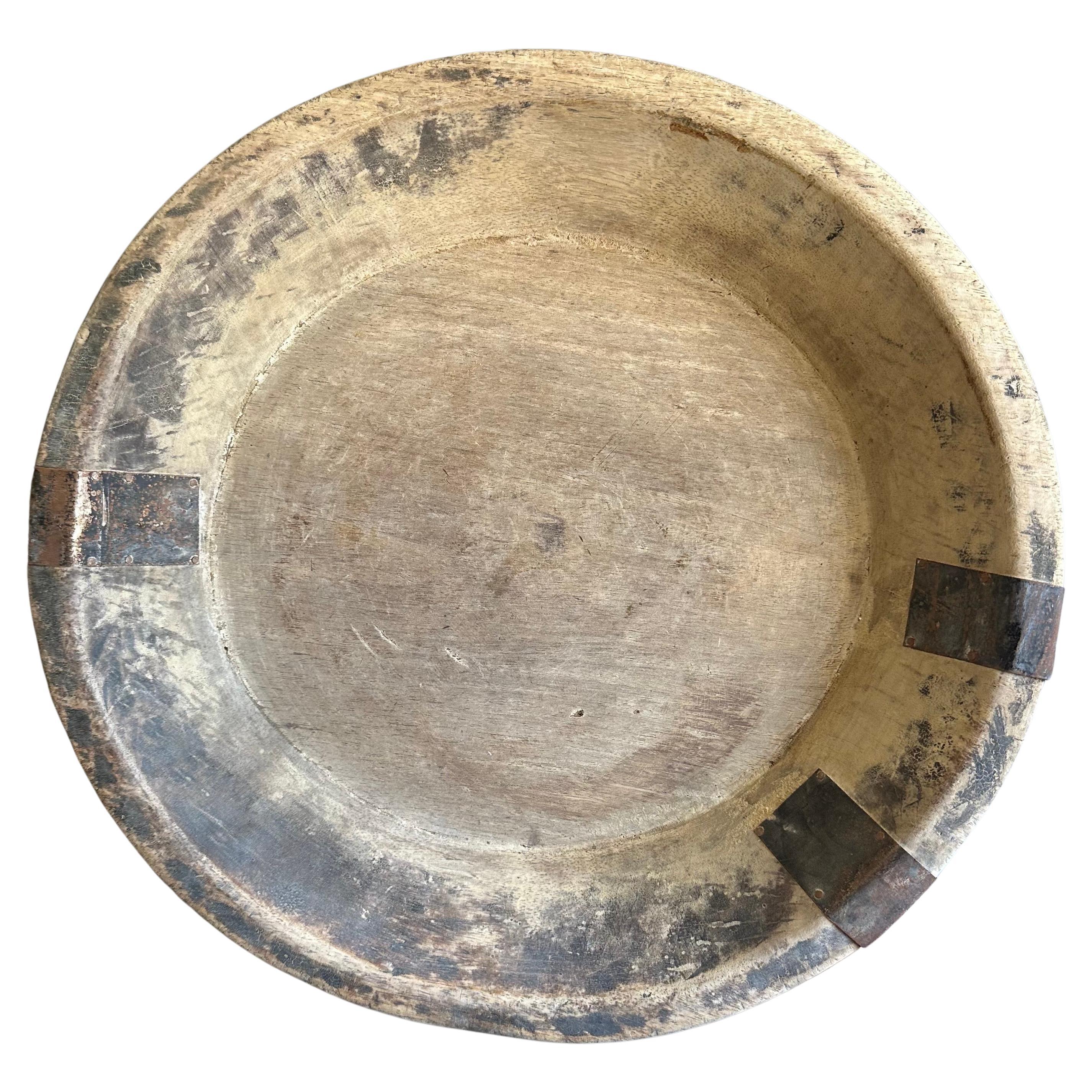 Vintage Decorative Wood Bowl For Sale