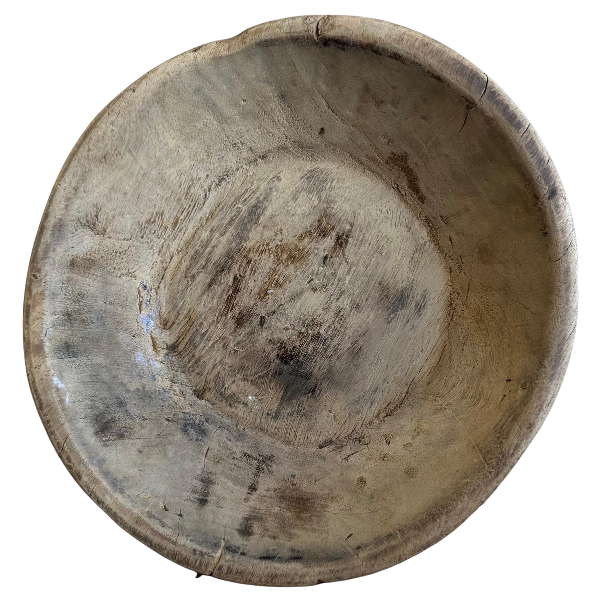Vintage Decorative Wood Bowl For Sale