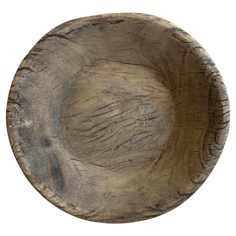 Vintage Decorative Wood Bowl For Sale at 1stDibs