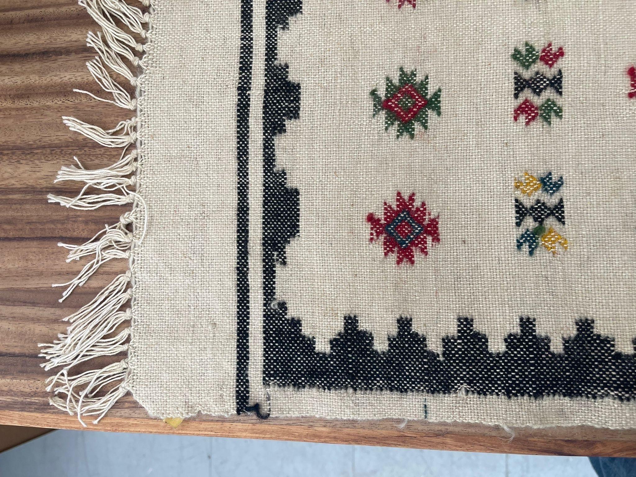 Vintage Decorative Wool Wall Hanging Tapestry. Made in Greece. For Sale 3
