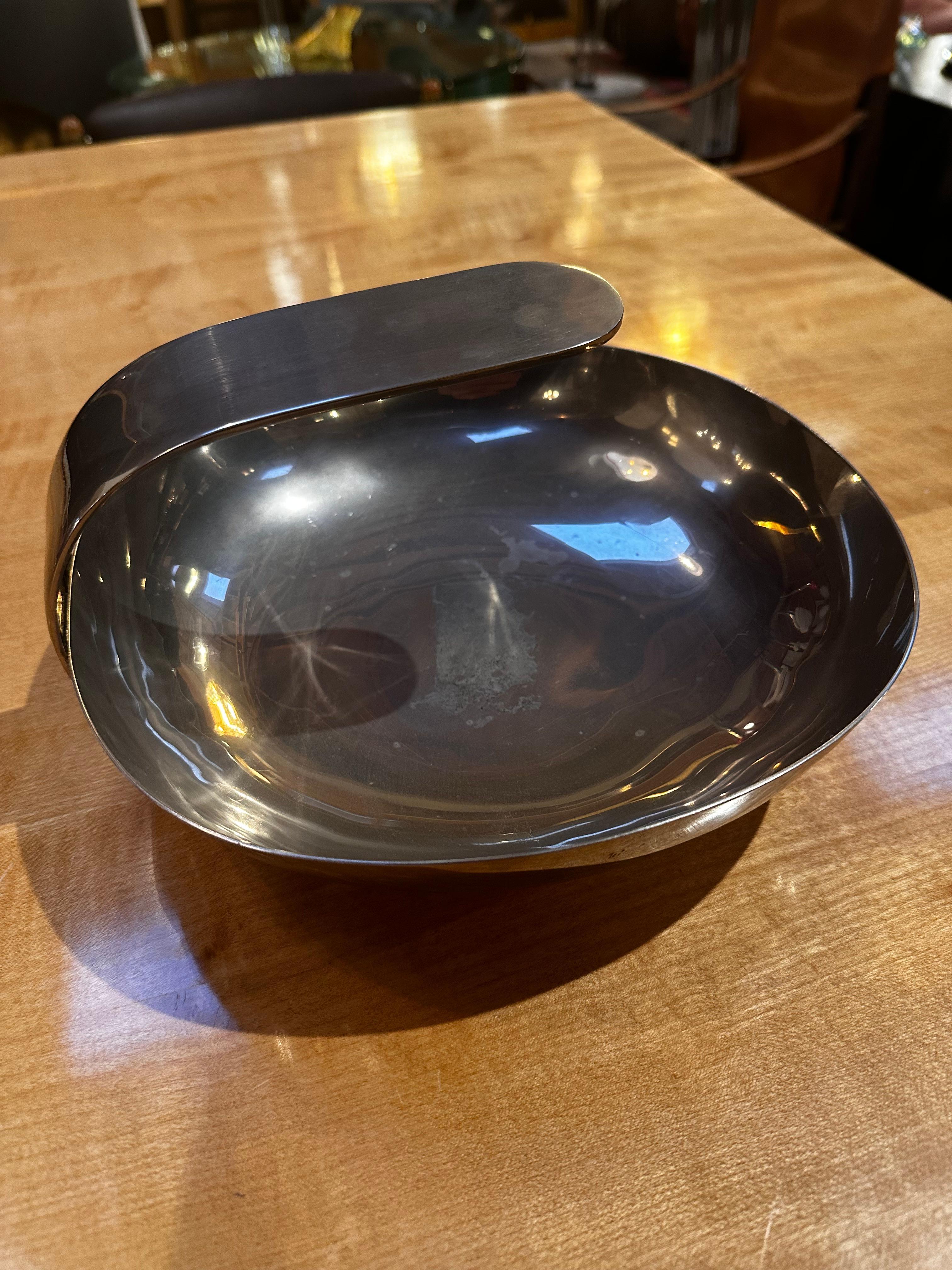 Italian Vintage Decortive Silver Center Bowl by Sabbatini For Sale
