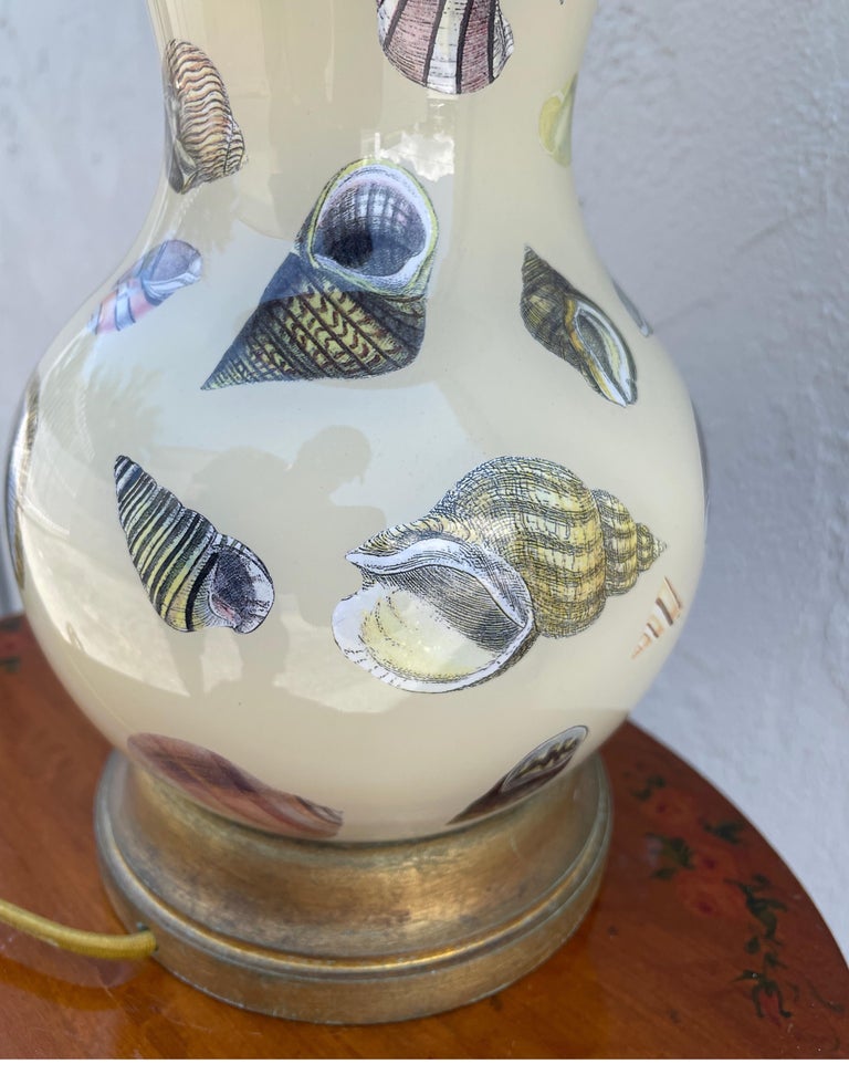 Decoupage Side Lamp With Shells Pattern main image 0