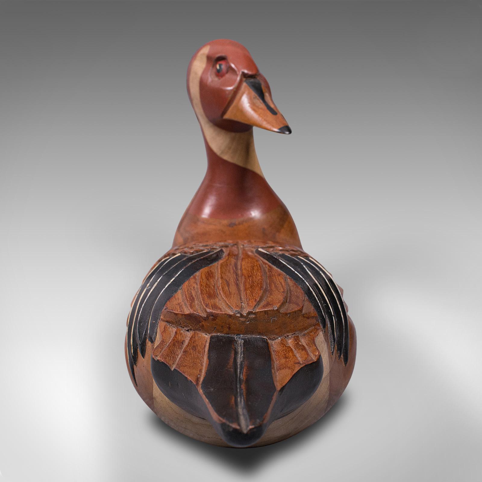 Vintage Decoy Duck, English, Cedar, Northern Pintail, Figure, Artist Signed 1