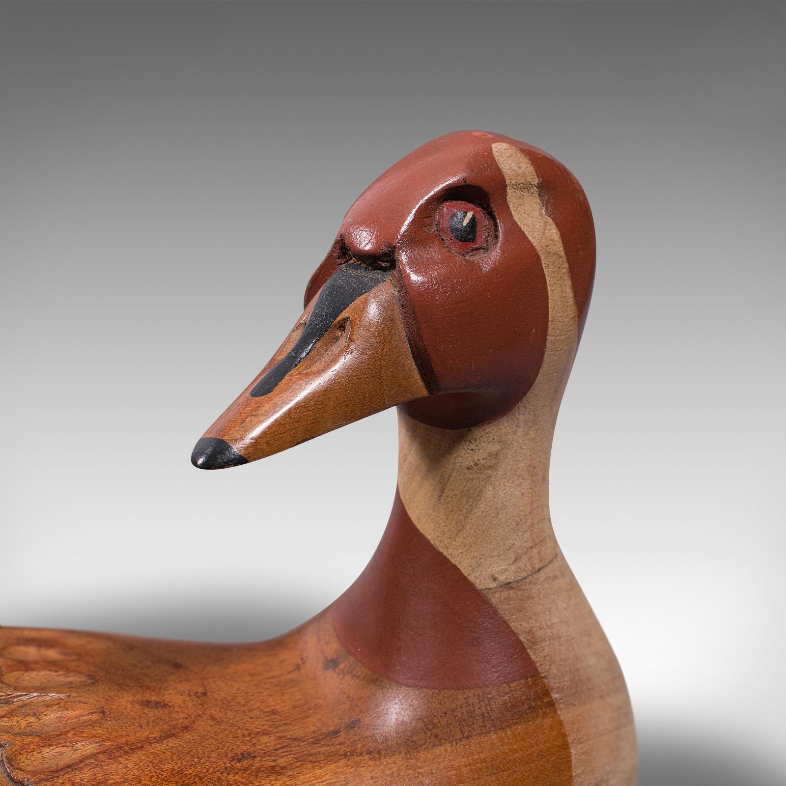 Vintage Decoy Duck, English, Cedar, Northern Pintail, Figure, Artist Signed 2