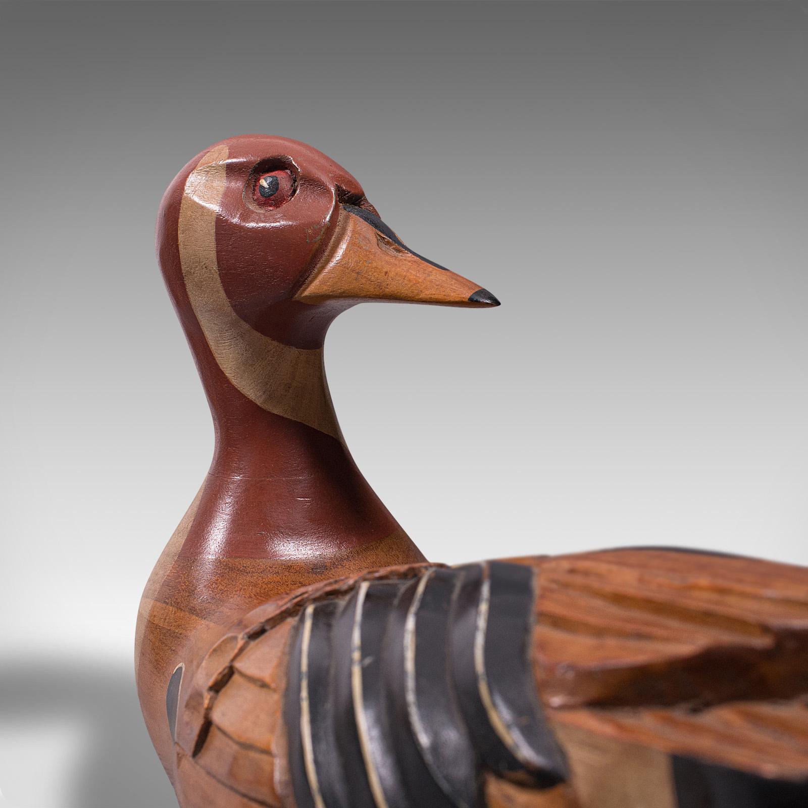 Vintage Decoy Duck, English, Cedar, Northern Pintail, Figure, Artist Signed 3