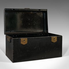 Vintage Deed Box, English, Art Deco, Iron, Document, Deposit, Chest, circa 1930